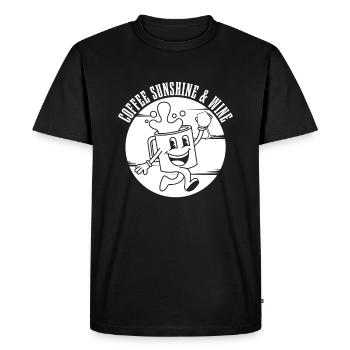 Coffee Cafe Coffee Wine - Men's Premium Organic T-Shirt - black - Front - Nico (187cm)