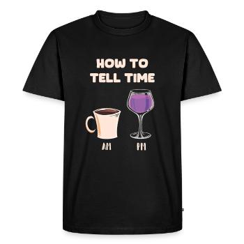 Coffee Cafe Coffee Wine - Men's Premium Organic T-Shirt - black - Front - Nico (187cm)