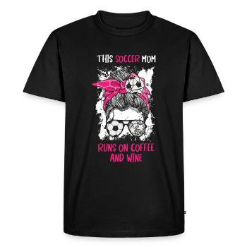 Soccer Soccer Mom Coffee Wine - Men's Premium Organic T-Shirt - black - Front - Nico (187cm)