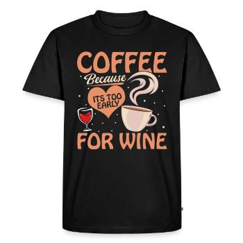 Coffee Cafe Coffee Wine - Men's Premium Organic T-Shirt - black - Front - Nico (187cm)
