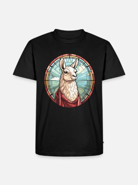 Christian Christianity Lama - Men's Premium Organic T-Shirt - black