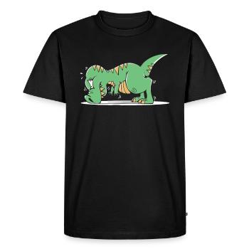 Trex T Rex Dino Drôle - T-shirt Premium bio Homme - noir - Devant - Nico (187cm)