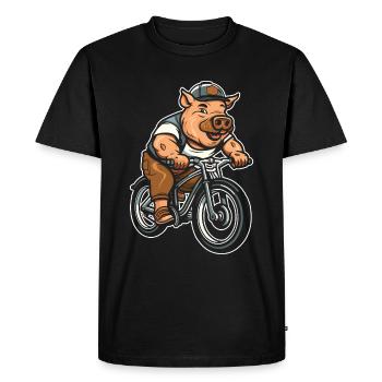Pig Pig Farmer Cycling - Men's Premium Organic T-Shirt - black - Front - Nico (187cm)