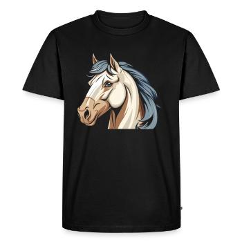 Tête équestre de cheval - T-shirt Premium bio Homme - noir - Devant - Nico (187cm)