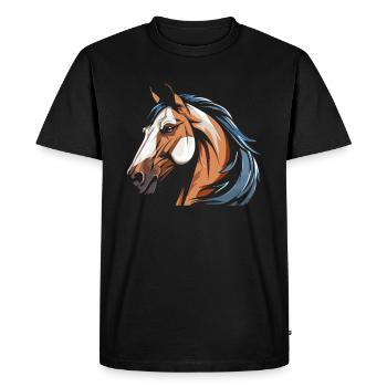 Tête équestre de cheval - T-shirt Premium bio Homme - noir - Devant - Nico (187cm)