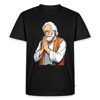 Christian Christianity Praying - Men's Premium Organic T-Shirt - black - Front - Nico (187cm)