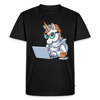 Developer, Coder, Programmer, Coffee - Men's Premium Organic T-Shirt - black - Front - Nico (187cm)
