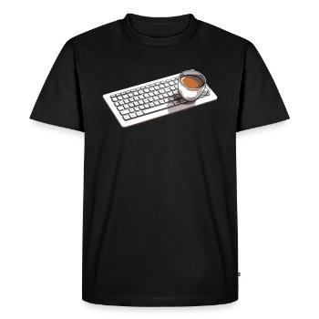 Developer, Coder, Programmer, Coffee - Men's Premium Organic T-Shirt - black - Front - Nico (187cm)
