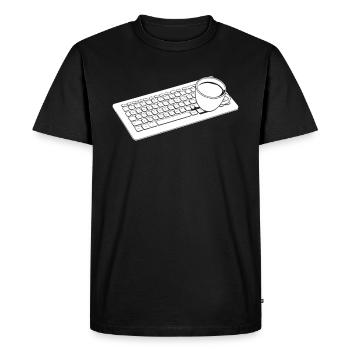 Developer, Coder, Programmer, Coffee - Men's Premium Organic T-Shirt - black - Front - Nico (187cm)
