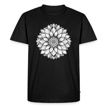 Tournesol Mandala Inspiration Zen - T-shirt Premium bio Homme - noir - Devant - Nico (187cm)