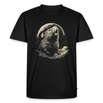 Guinea Pig Guinea Pig Moon - Men's Premium Organic T-Shirt - black - Front - Nico (187cm)