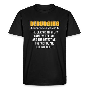 Developer Coder Programmer Funny Debugging - Men's Premium Organic T-Shirt - black - Front - Nico (187cm)