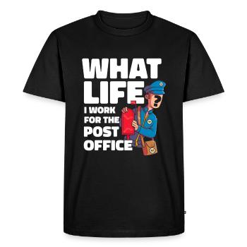 Postman Postman Funny - Men's Premium Organic T-Shirt - black - Front - Nico (187cm)