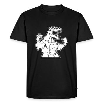 Trex T Rex Dino - T-shirt Premium bio Homme - noir - Devant - Nico (187cm)