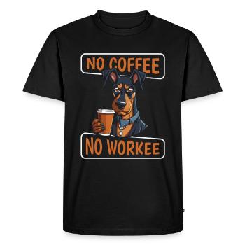Café Café Doberman Chien Pas De Café Pas de Workee - T-shirt Premium bio Homme - noir - Devant - Nico (187cm)