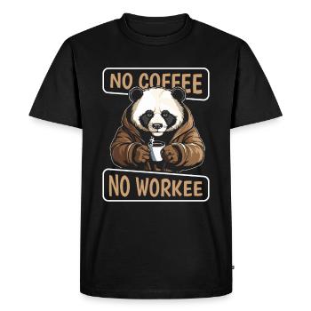 Coffee Cafe Panda Bear No Coffee No Workee - Men's Premium Organic T-Shirt - black - Front - Nico (187cm)