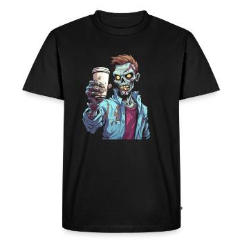 Café Café Halloween Zombie - T-shirt Premium bio Homme - noir - Devant - Nico (187cm)