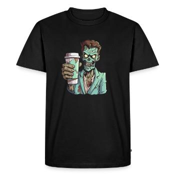 Café Café Halloween Zombie - T-shirt Premium bio Homme - noir - Devant - Nico (187cm)