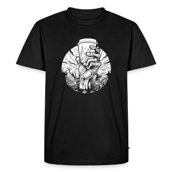 Café Café Halloween Zombie Main - T-shirt Premium bio Homme - noir - Devant - Nico (187cm)