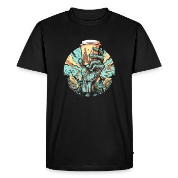 Café Café Halloween Zombie Main - T-shirt Premium bio Homme - noir - Devant - Nico (187cm)