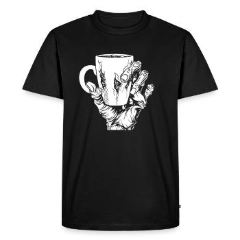 Café Café Halloween Zombie Main - T-shirt Premium bio Homme - noir - Devant - Nico (187cm)