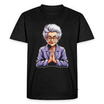 Christian Christianity Granny - Men's Premium Organic T-Shirt - black - Front - Nico (187cm)