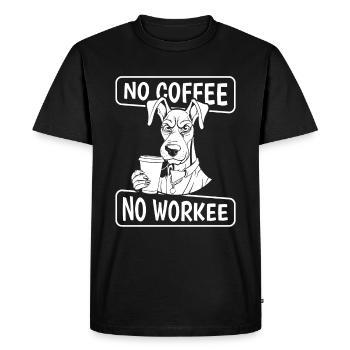 Café Café Doberman Chien Pas De Café Pas de Workee - T-shirt Premium bio Homme - noir - Devant - Nico (187cm)