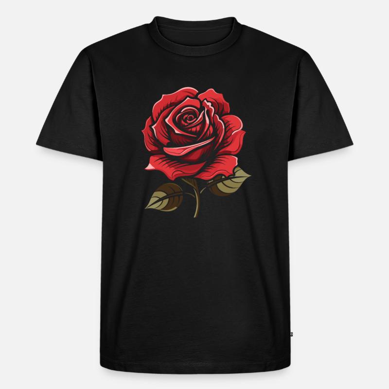 Rote Rose Goth Cool - Männer Premium Bio T-Shirt - Schwarz