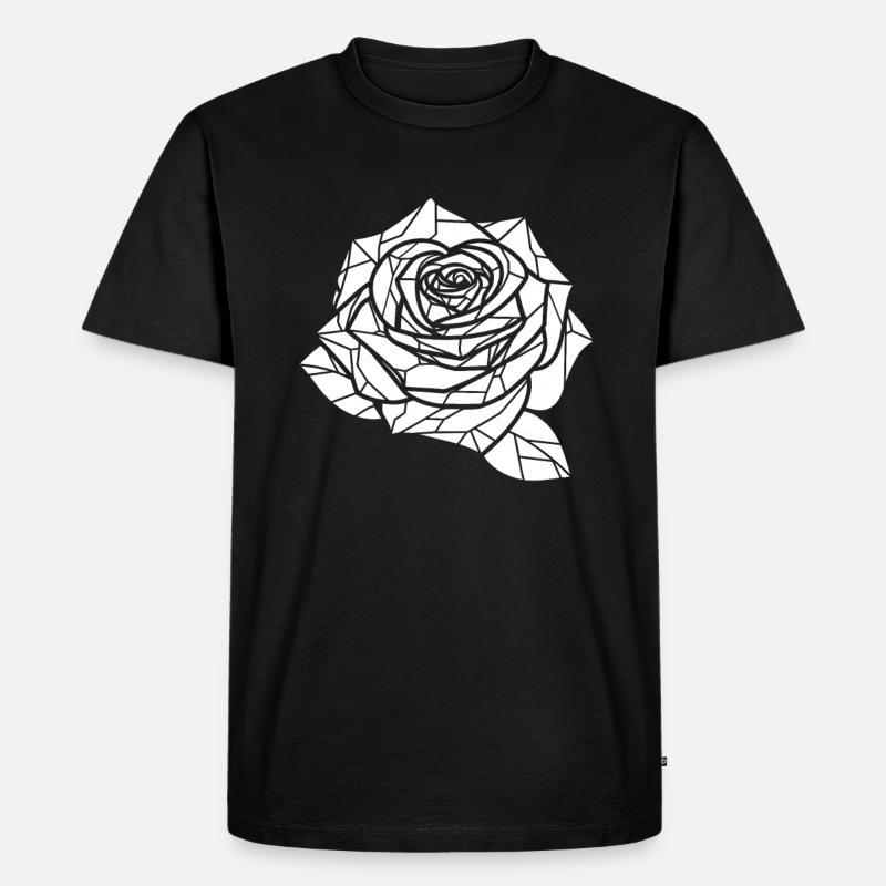 Rote Rose Goth - Männer Premium Bio T-Shirt - Schwarz