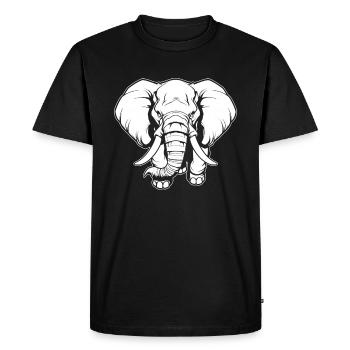 Éléphant en colère - T-shirt Premium bio Homme - noir - Devant - Nico (187cm)