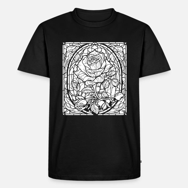 Rote Rose Goth - Männer Premium Bio T-Shirt - Schwarz