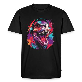 Trex T Rex Dino Party - T-shirt Premium bio Homme - noir - Devant - Nico (187cm)