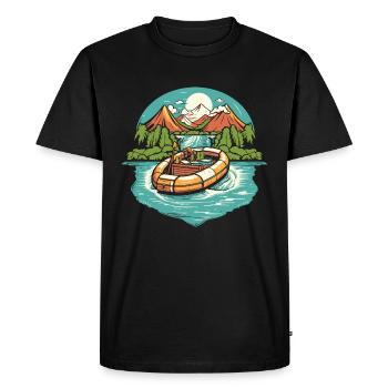 Rafting - T-shirt Premium bio Homme - noir - Devant - Nico (187cm)