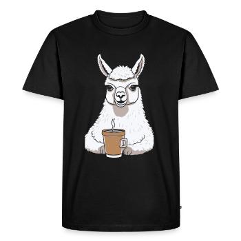 Alpaca Coffee - Men's Premium Organic T-Shirt - black - Front - Nico (187cm)