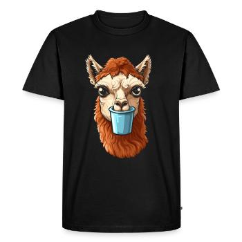Alpaca Coffee - Men's Premium Organic T-Shirt - black - Front - Nico (187cm)