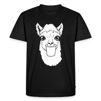 Alpaca Coffee - Men's Premium Organic T-Shirt - black - Front - Nico (187cm)