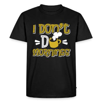 Café Café Drôle Je Ne Fais Pas De Matins - T-shirt Premium bio Homme - noir - Devant - Nico (187cm)
