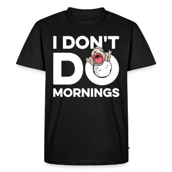 Moutons Drôle Je Ne Fais Pas De Matins - T-shirt Premium bio Homme - noir - Devant - Nico (187cm)