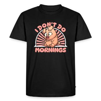 Cochon Éleveur De Cochon Drôle Je Ne Fais Pas De Matins - T-shirt Premium bio Homme - noir - Devant - Nico (187cm)