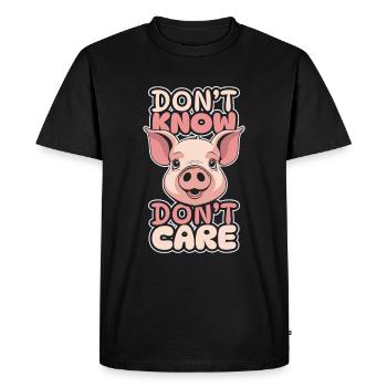 Cochon Éleveur De Cochon Drôle Ne Sais Pas Ne Pas Se Soucier - T-shirt Premium bio Homme - noir - Devant - Nico (187cm)