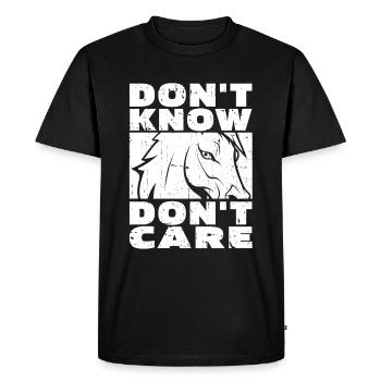 Horse Equestrian Funny Dont Know Don't Care - Men's Premium Organic T-Shirt - black - Front - Nico (187cm)