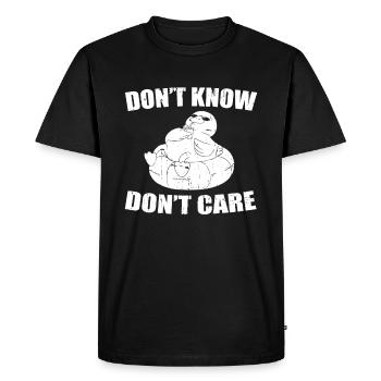 Duck Funny Dont Know Don't Care - Men's Premium Organic T-Shirt - black - Front - Nico (187cm)