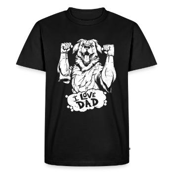 Berger australien J’aime papa - T-shirt Premium bio Homme - noir - Devant - Nico (187cm)