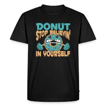 Donut Fitness Funny Donut Gym - T-shirt Premium bio Homme - noir - Devant - Nico (187cm)