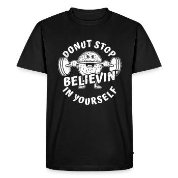 Donut Fitness Funny Donut Gym - T-shirt Premium bio Homme - noir - Devant - Nico (187cm)