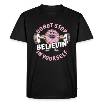 Donut Fitness Funny Donut Gym - T-shirt Premium bio Homme - noir - Devant - Nico (187cm)