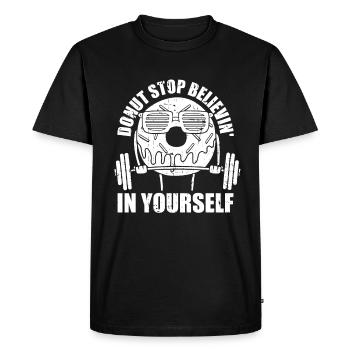 Donut Fitness Funny Donut Gym - T-shirt Premium bio Homme - noir - Devant - Nico (187cm)
