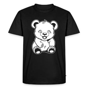 Big Panda Panda Ours Souriant - T-shirt Premium bio Homme - noir - Devant - Nico (187cm)