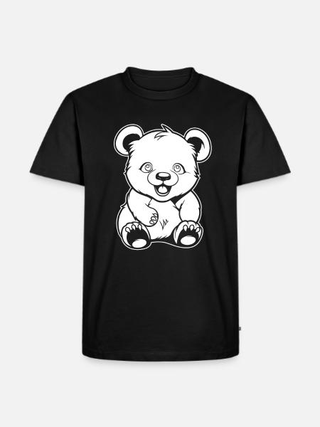 Big Panda Panda Bear Smiling - Men's Premium Organic T-Shirt - black
