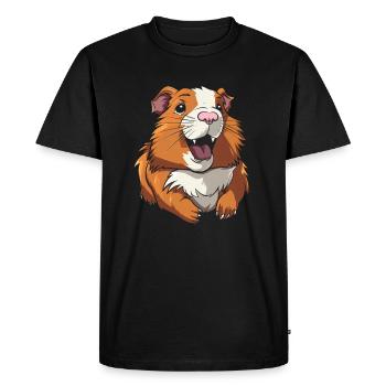 Guinea Pig Guinea Pig Smiling - Men's Premium Organic T-Shirt - black - Front - Nico (187cm)